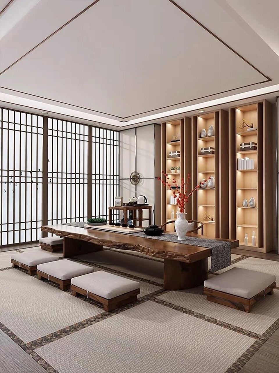 日式榻榻米茶桌实木炕桌禅意泡茶桌飘窗小茶几新中式喝茶桌子矮桌