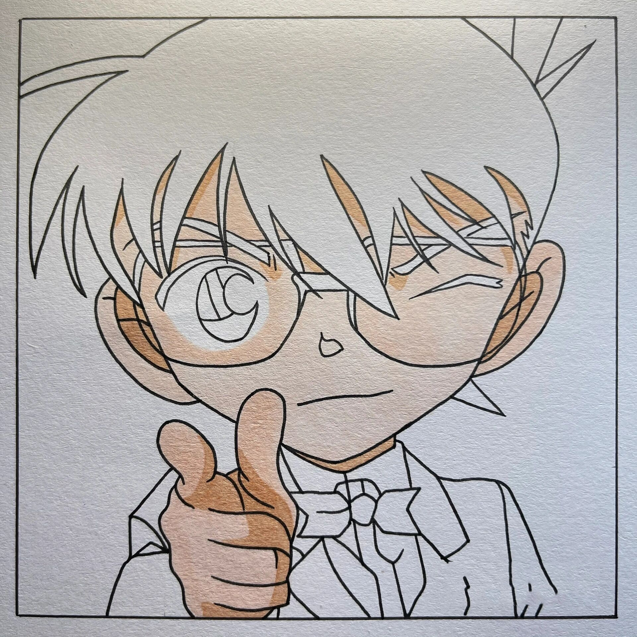 手绘|名侦探柯南 尺寸:    12*12cm 纸:        柏伦斯荷兰白卡纸250g