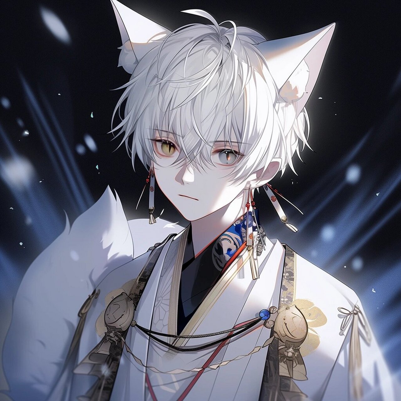 猫妖 蓝色系动漫男头|男生头像|男头