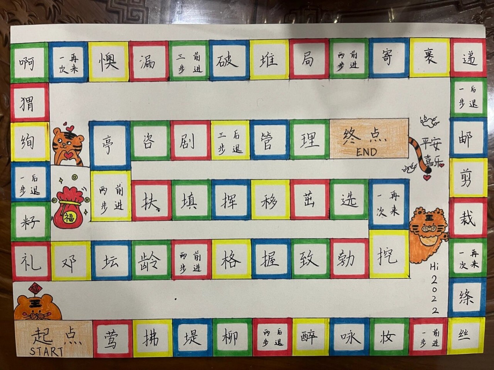 自制二年级识字飞行棋