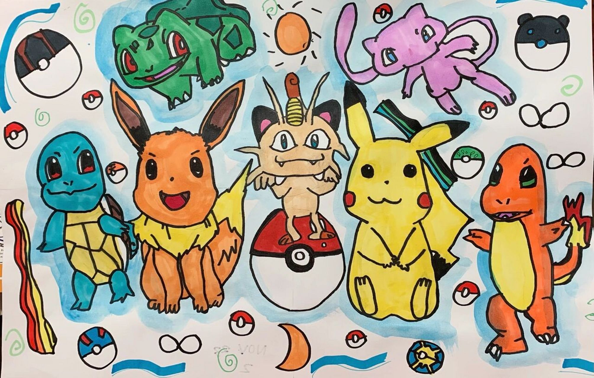 鹤闻绘画日常:皮卡丘和他的朋友们