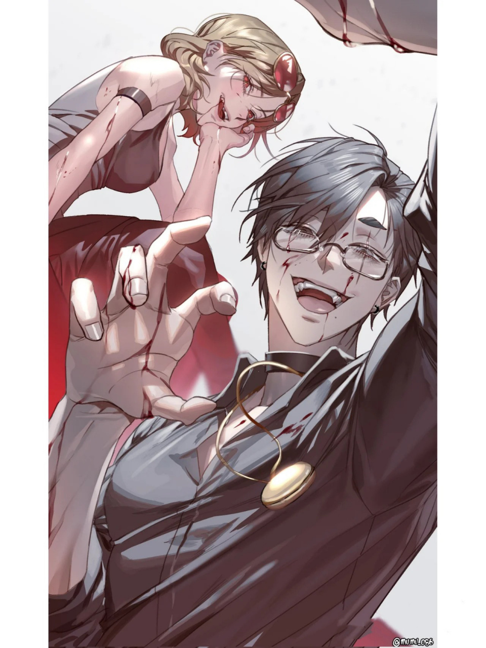 人物动漫插画|疯批美人 插画师twi :mumu_086