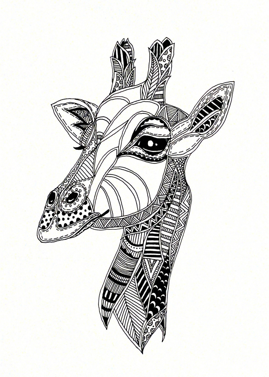 线描画/长颈鹿 长颈鹿00