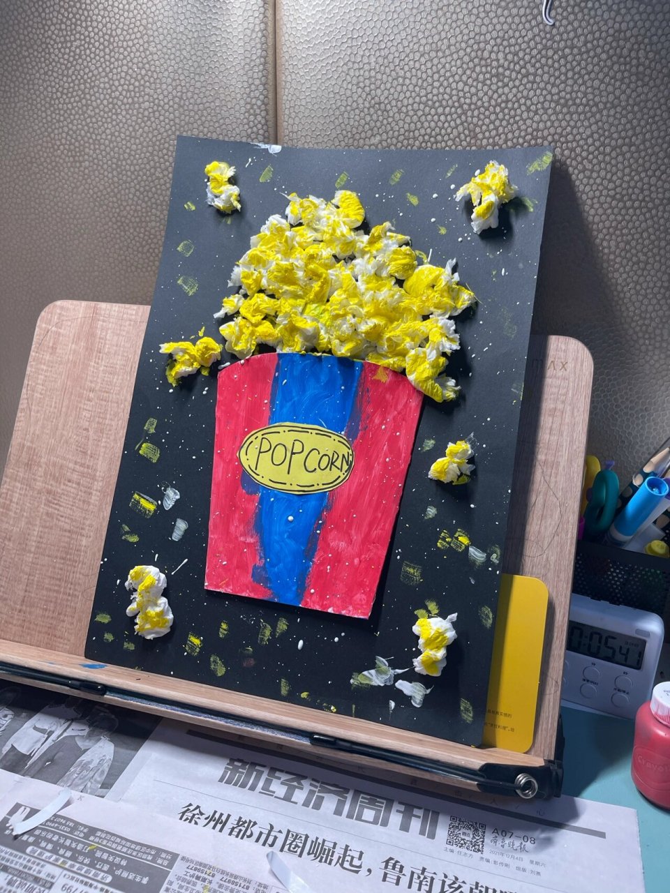 亲子手工95一桶爆米花95简单易上手91 98闲暇时光,和熊孩子一