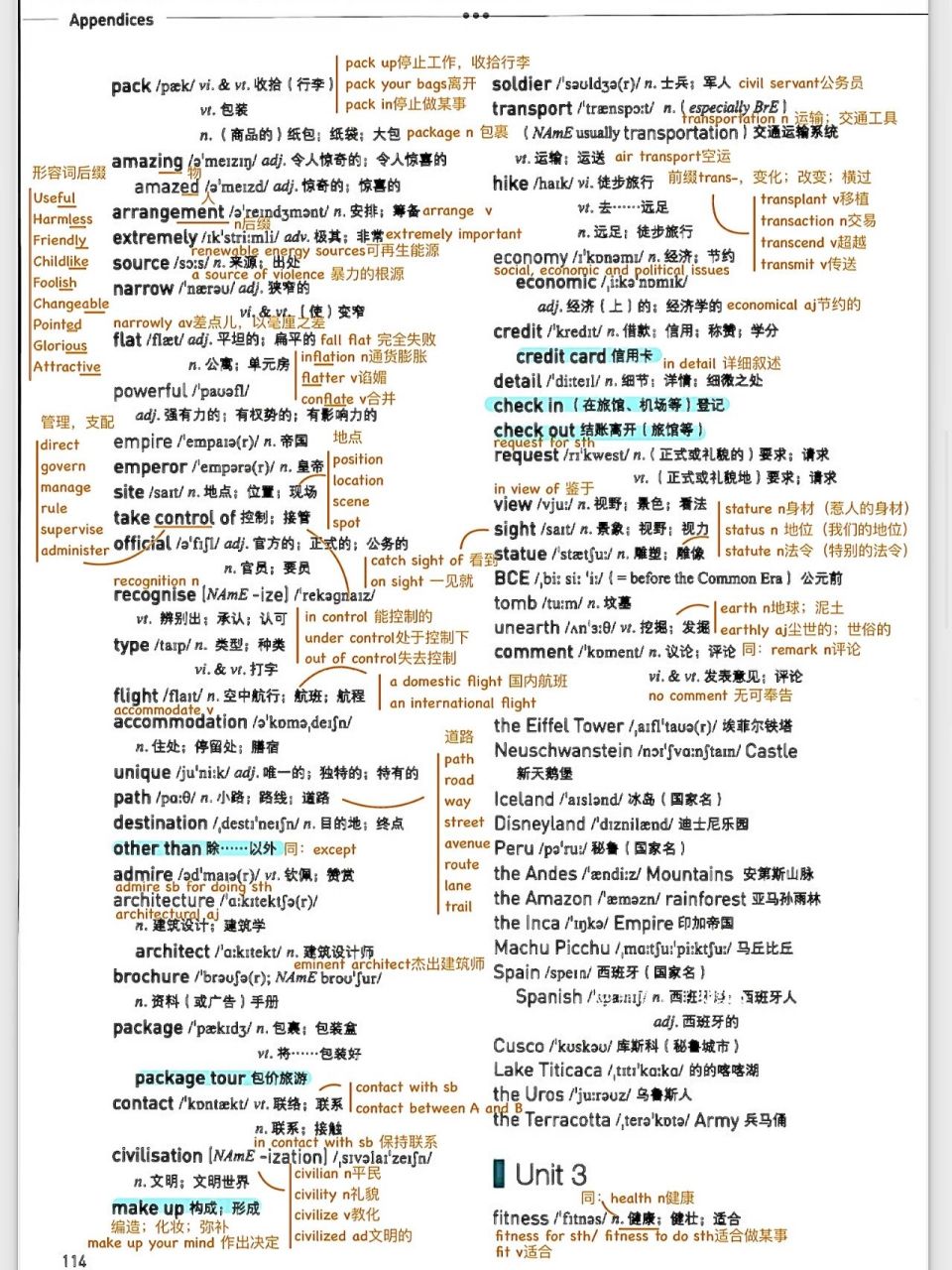 单词笔记/高中英语人教版必修一unit3 有几个单词因为系统缘故不能发