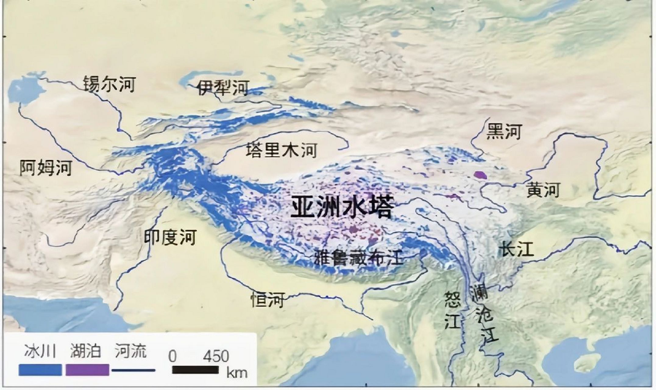 雅鲁藏布江流域地图 布拉马普特河