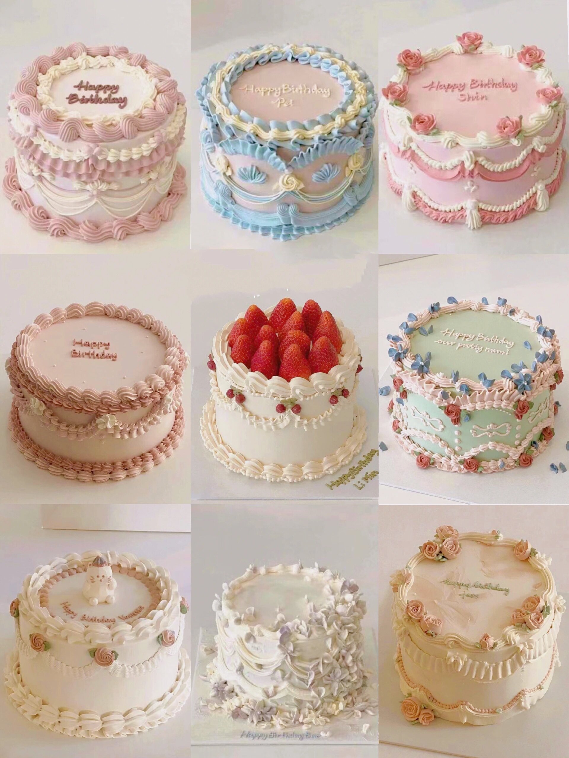 法式复古简约ins风裱花蛋糕合集