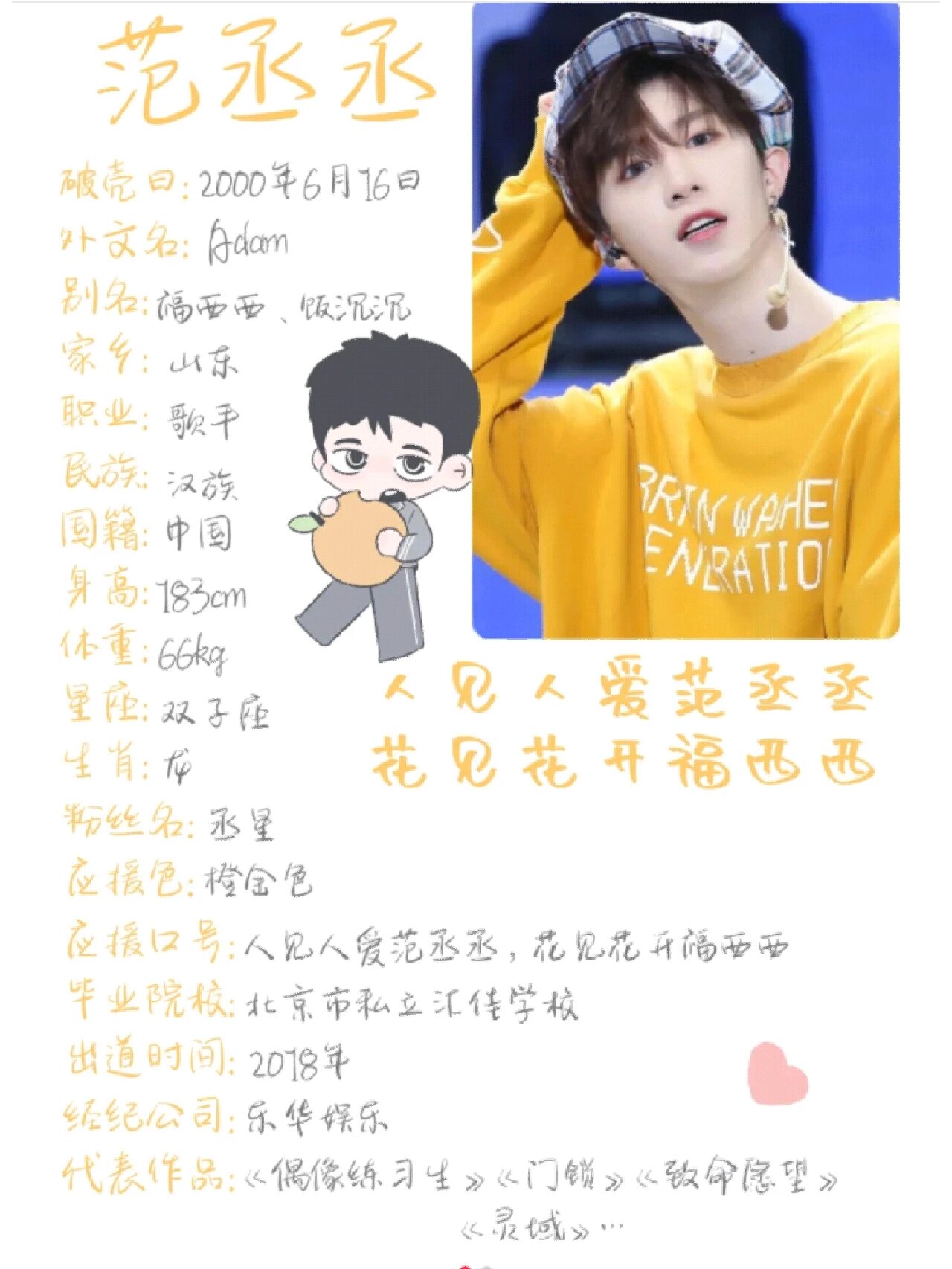 范丞丞的个人资料