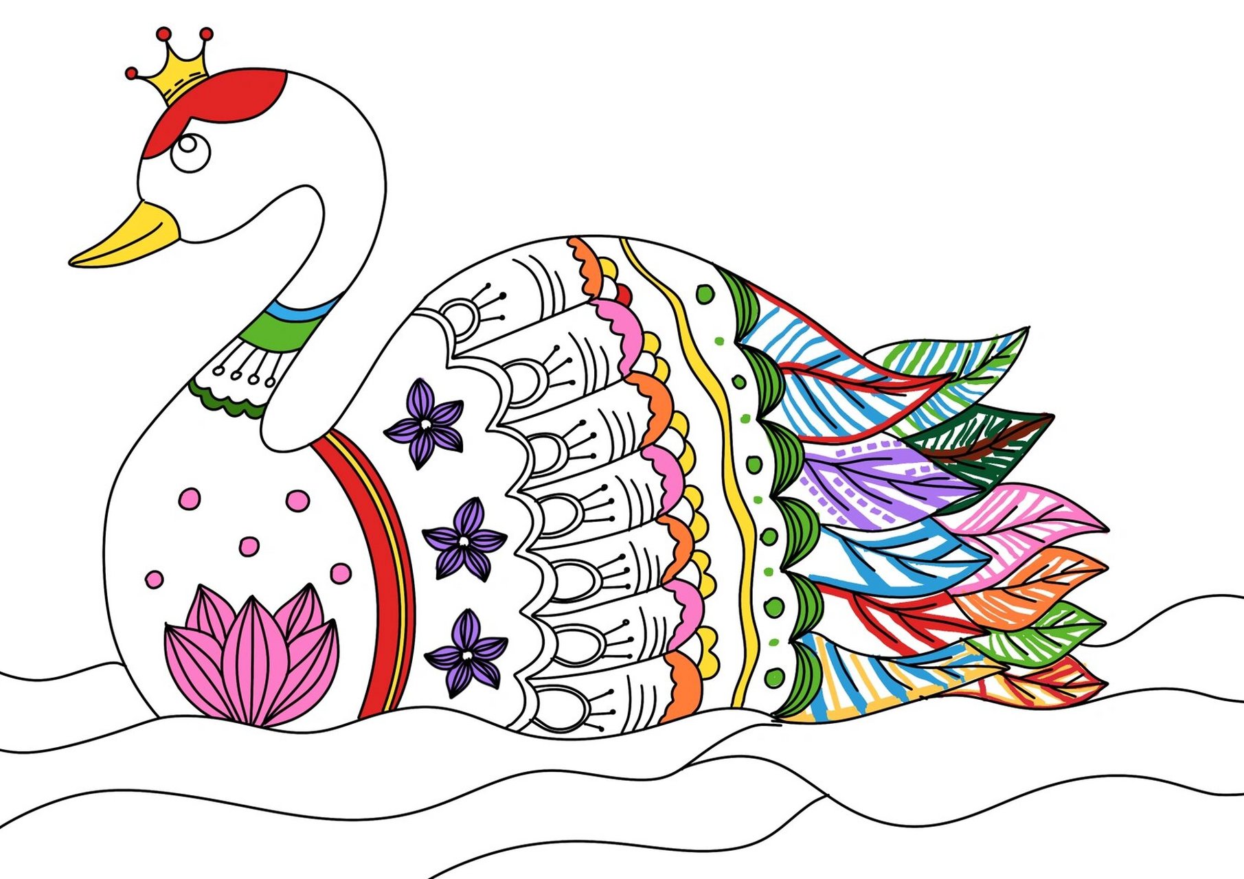 天鹅儿童创意画