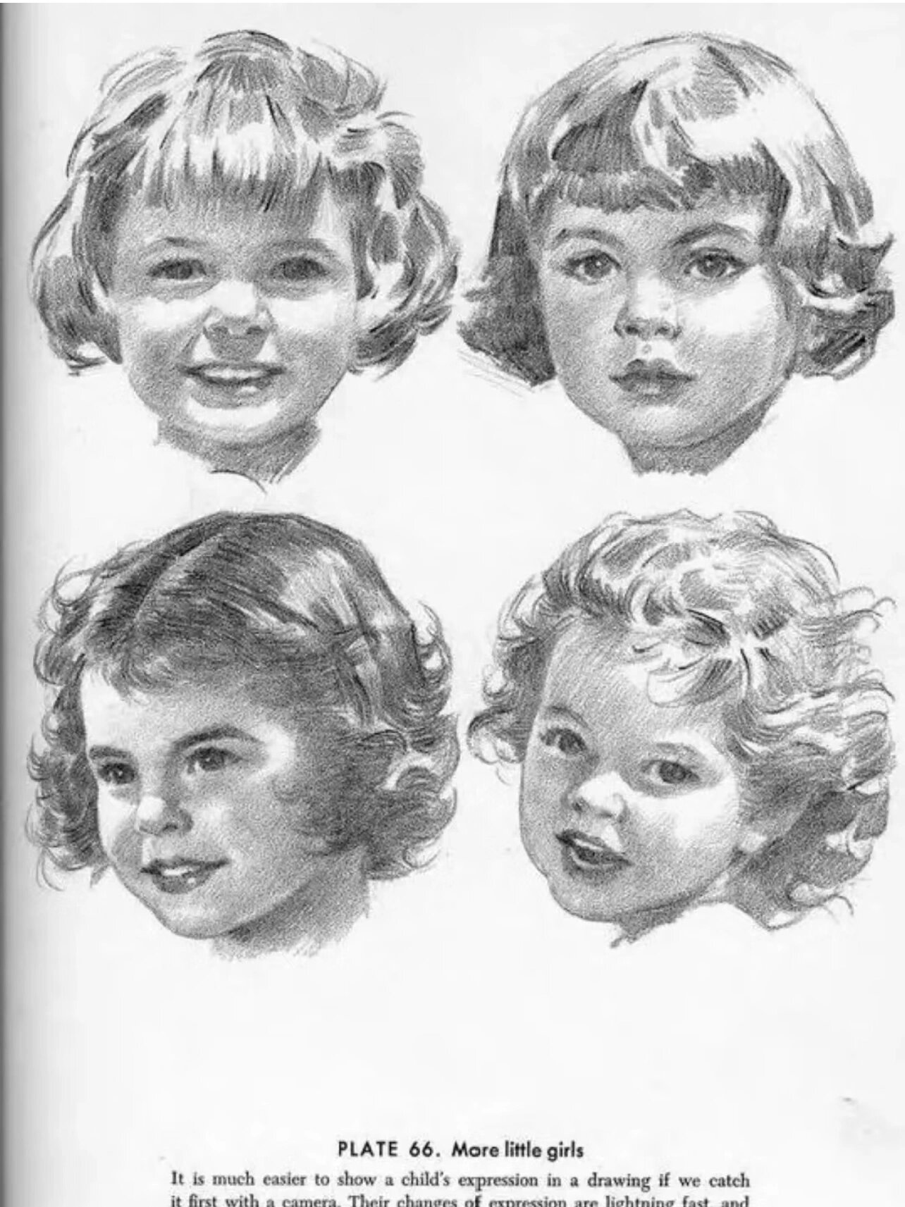 素描人物小孩头像欣赏