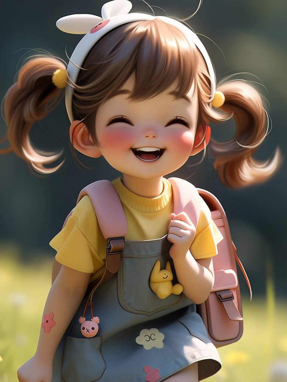 ai绘画|爱笑的女孩,运气都不会太差|灵感 本组作品是由midjourney生成