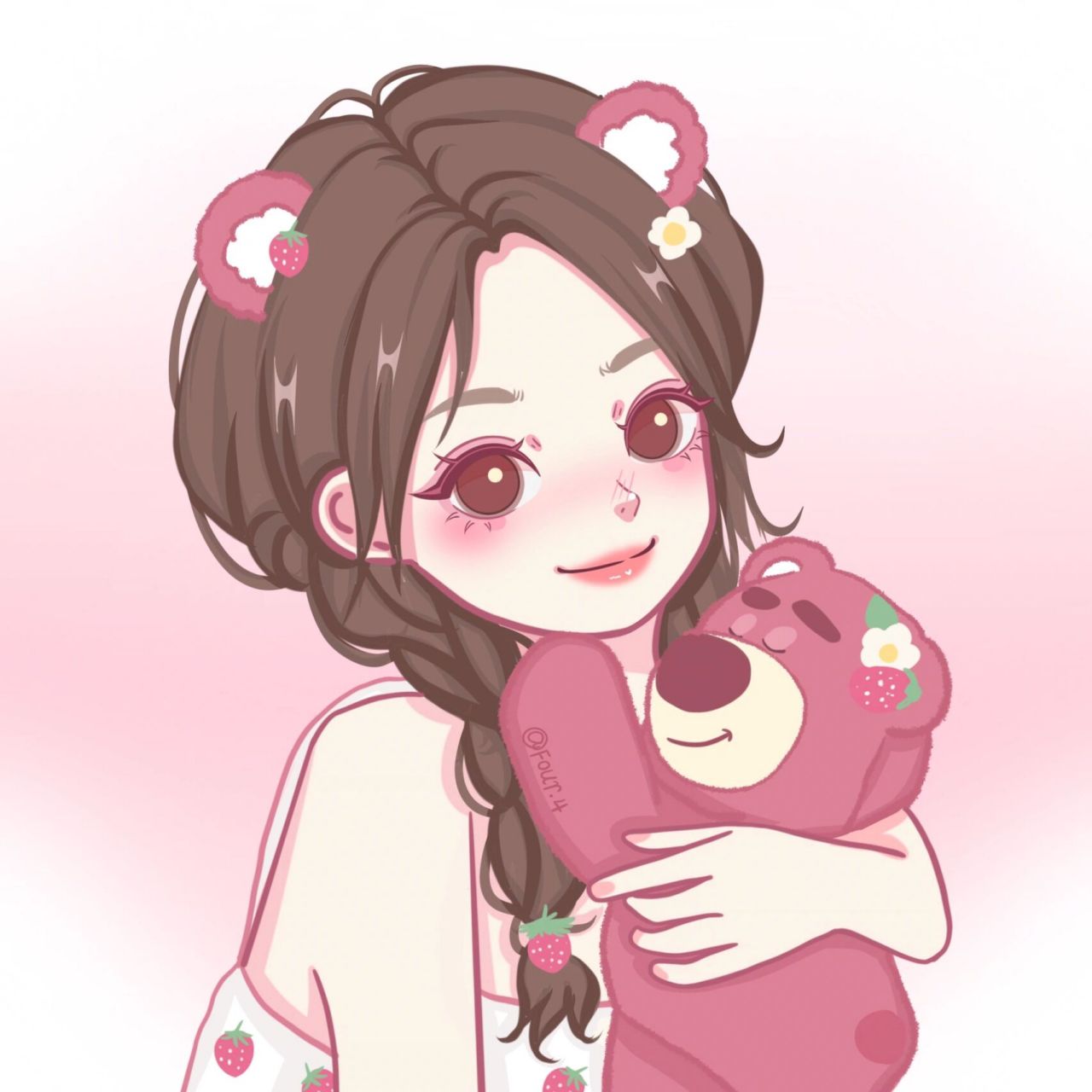 卡通头像|草莓熊双人姐妹头像来啦  那么可爱的草莓熊怎么能不是闺蜜