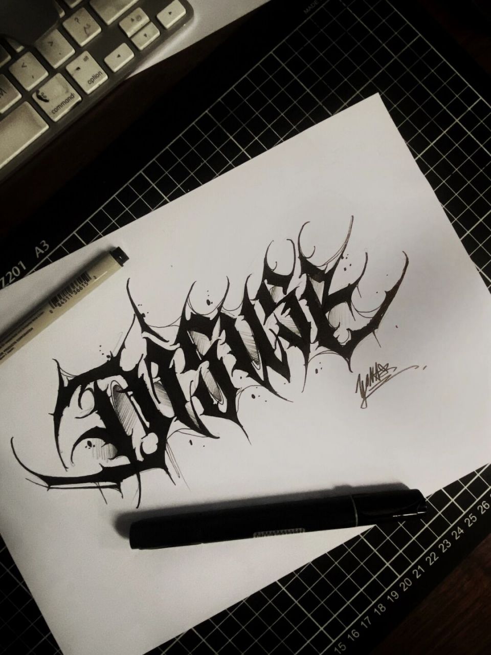 disuse废弃7215花体字设计 暗黑花体字设计#广州纹身# #纹身# #我