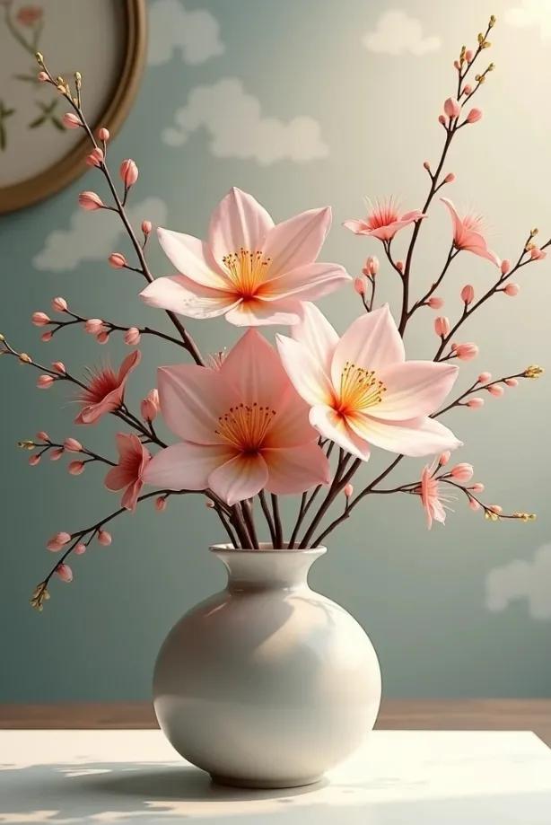 清新淡雅的花瓶插花,让生活充满诗意