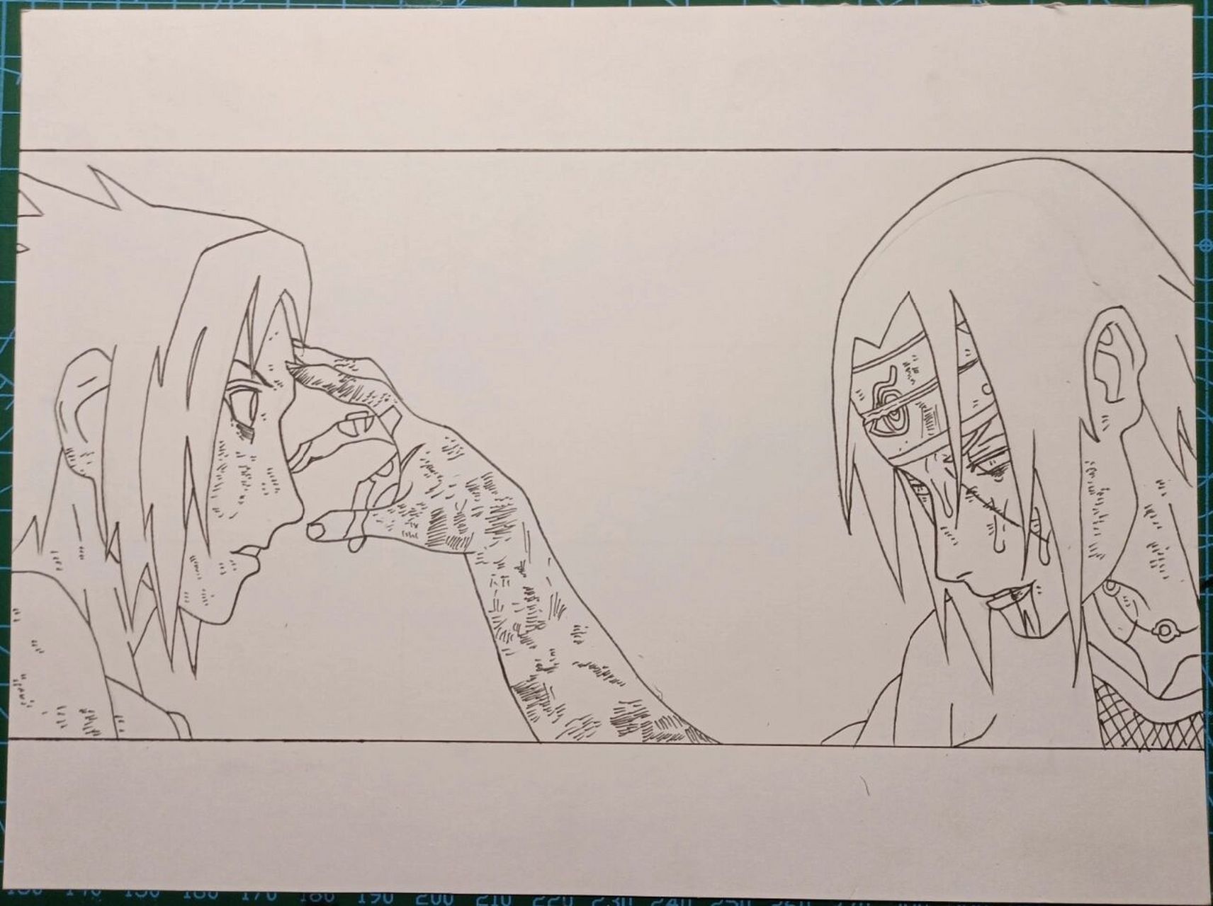 佐助 鼬最终之战手绘教程 先出个线稿 后面还修了一点,第一张只是大概