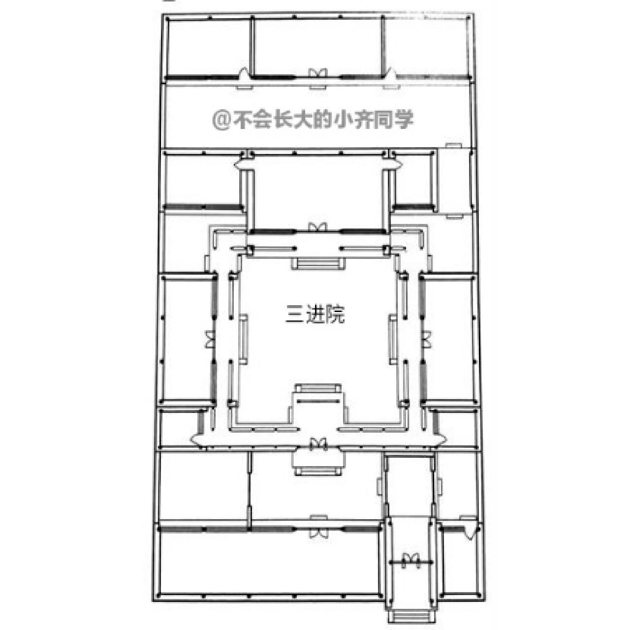 北京四合院—进院平面图 一进院 二进院 三进院