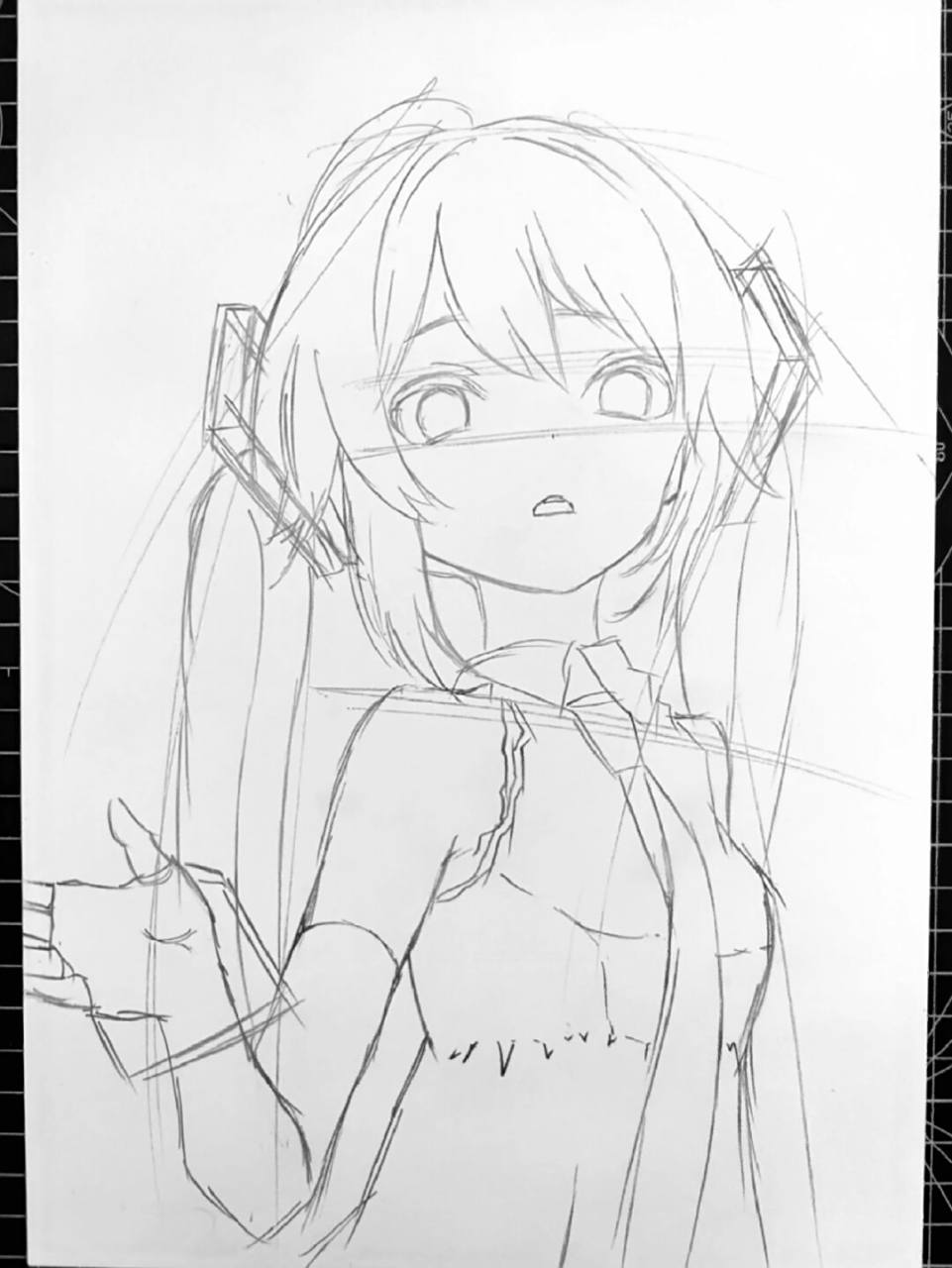 喜欢画miku #初音未来# #临摹