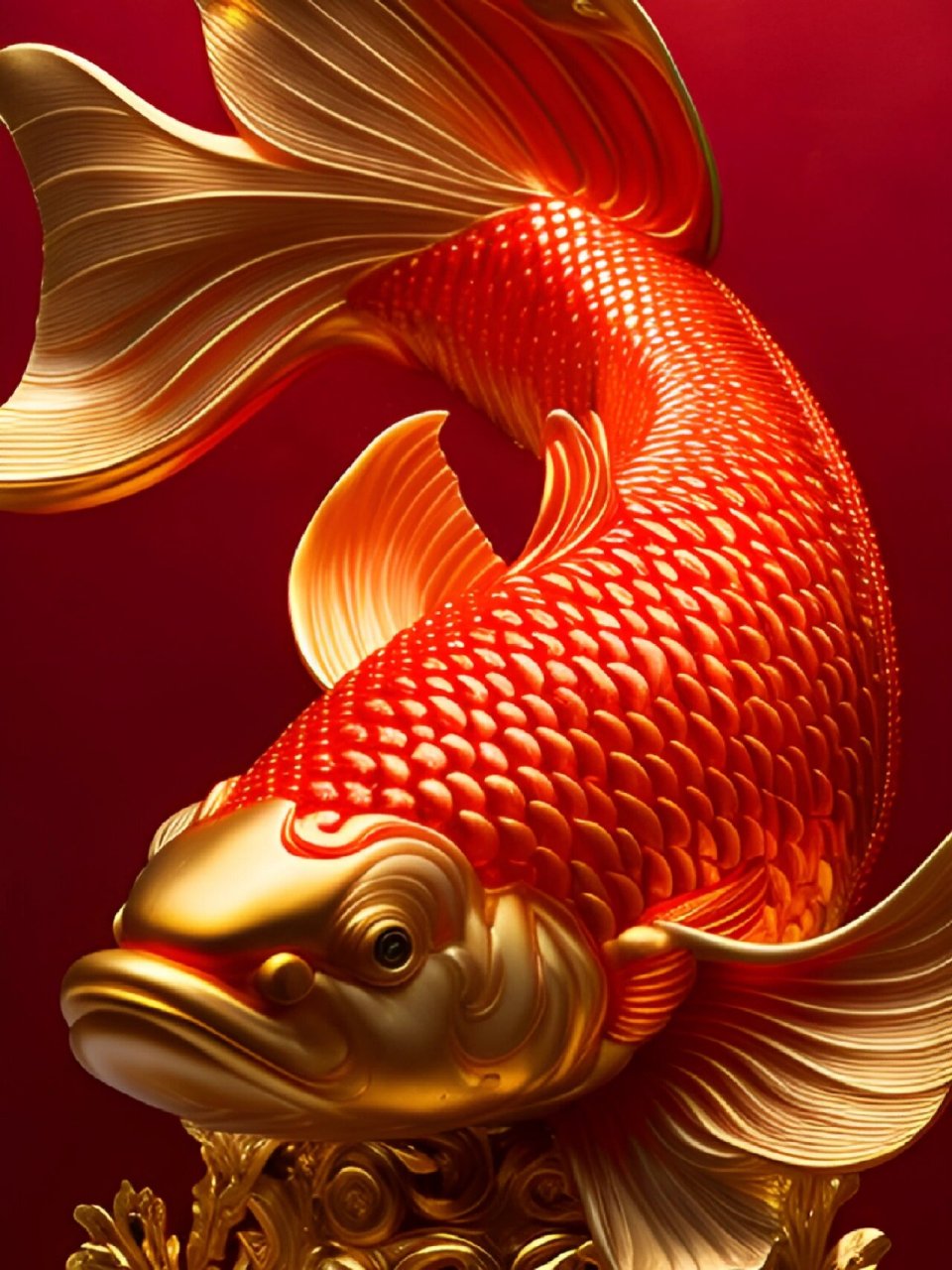 送你几条红锦鲤,2023日子过得红红火火,年年有余,年年富!