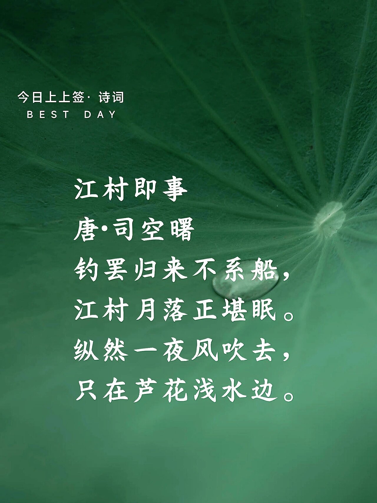 每日诗词|江村即事