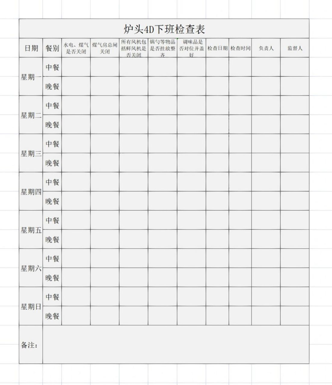 4d检查表图片