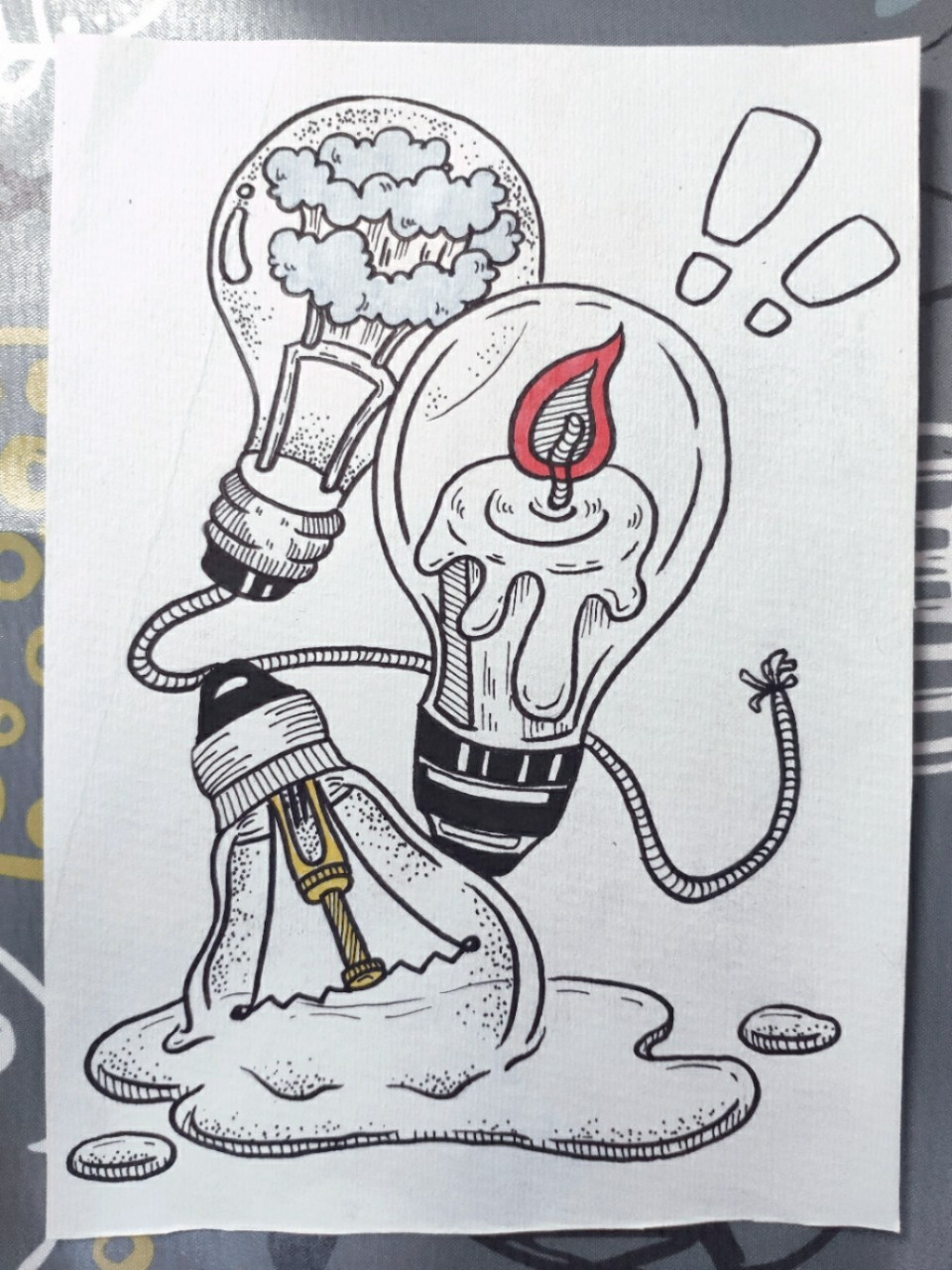 儿童创意绘画|灯泡创想线描 7815要点: 结合灯泡的基础外形特征