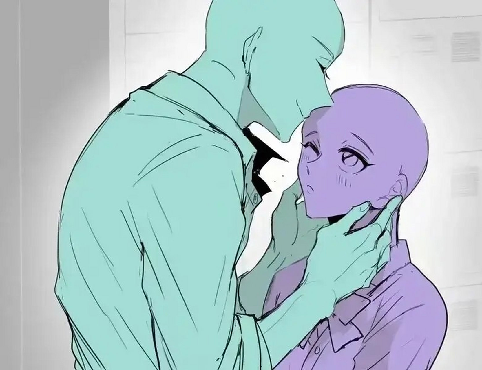 情侣双人互动姿势绘画参考,你的本子能用上 本子画师必备的线稿素材