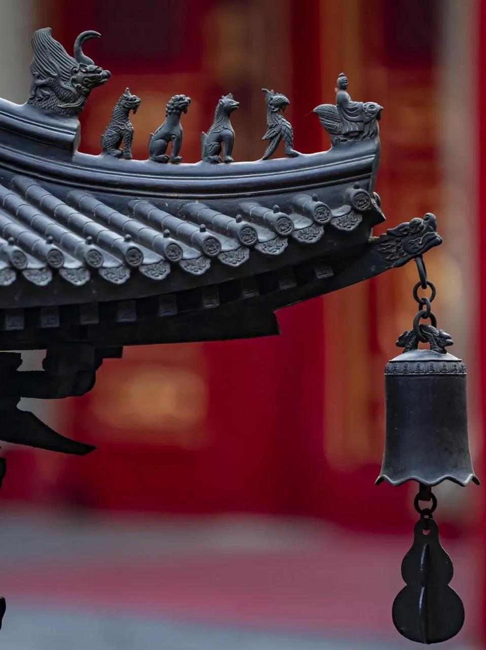 古建筑檐下的风铃——作用真不小6015|||这种庙宇殿堂屋角的铃铛