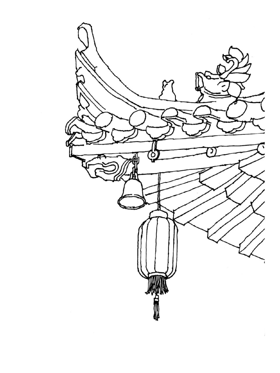 飞檐斗拱图片手绘图片