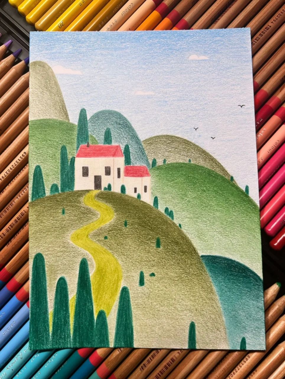 山景系列(彩铅画)