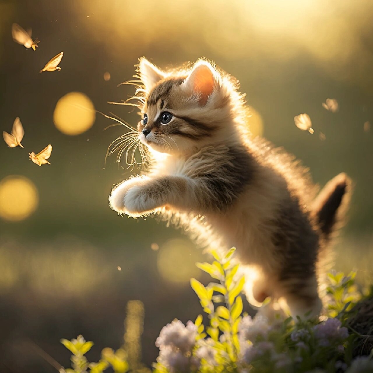 治愈系| 小猫扑蝴蝶 "猫扑蝴蝶"取"猫蝶"谐音,寓指"耄耋长寿".