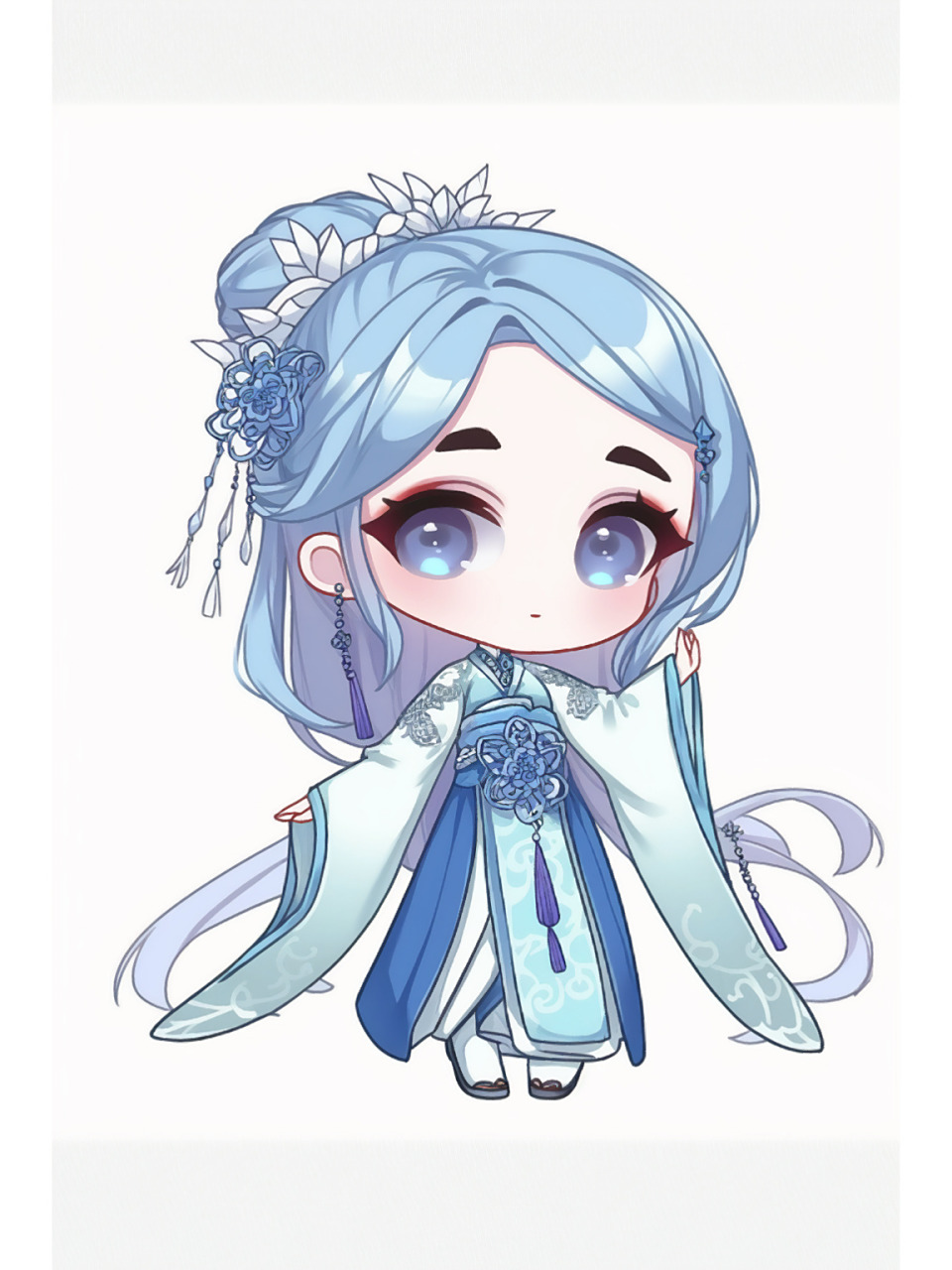 q版二次元古风花仙子(蓝色系)