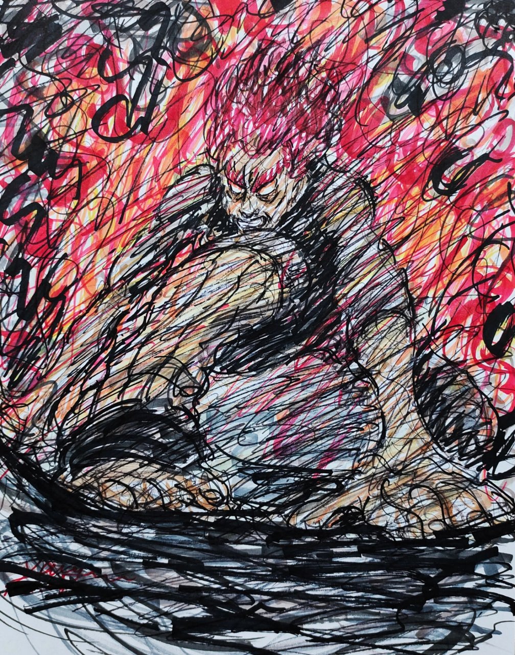 手绘动漫火影忍者人物迈特凯/夜凯