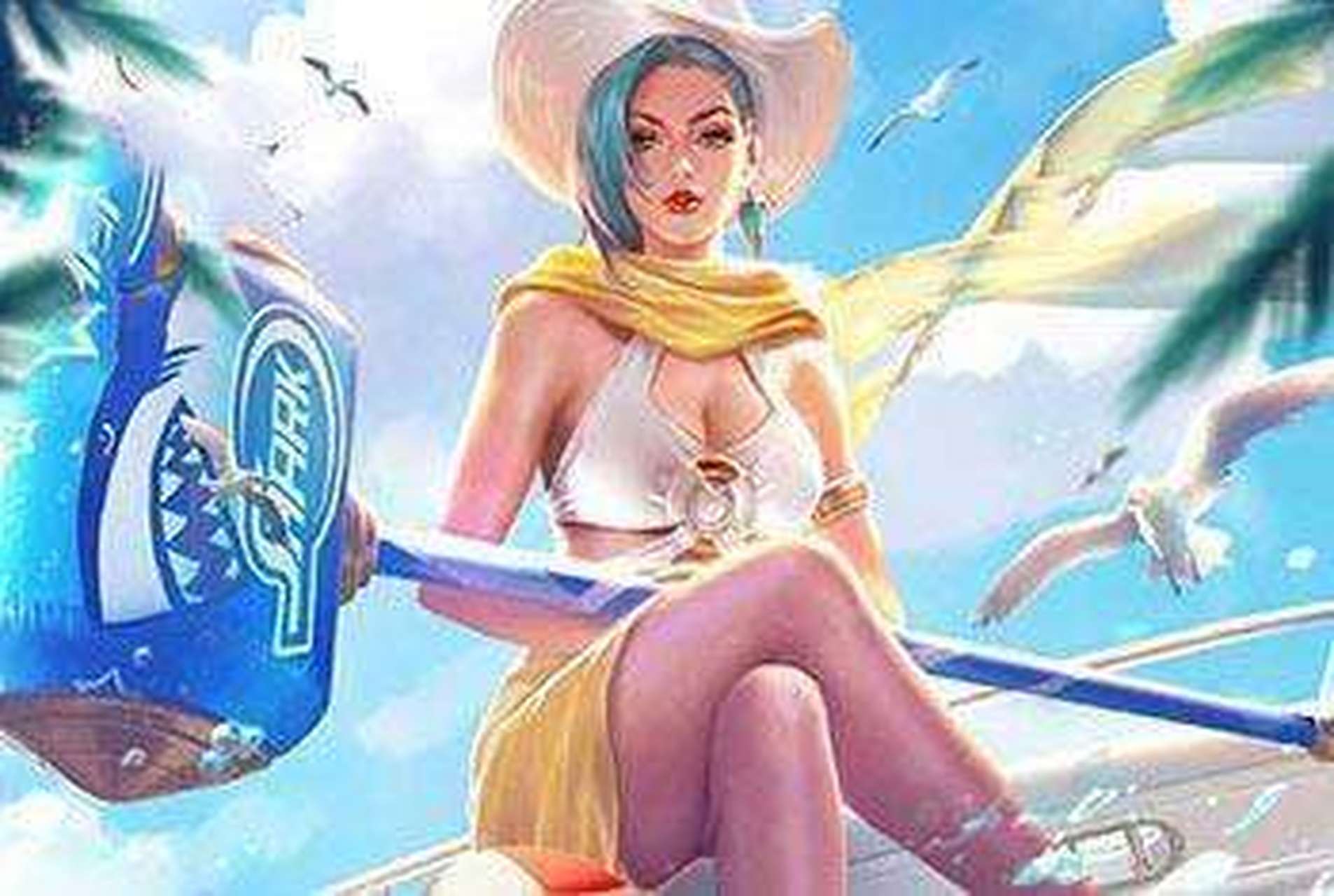 全员任务# 首先想到的是王者荣耀的海滩丽影钟无艳,她的身材性感妖娆