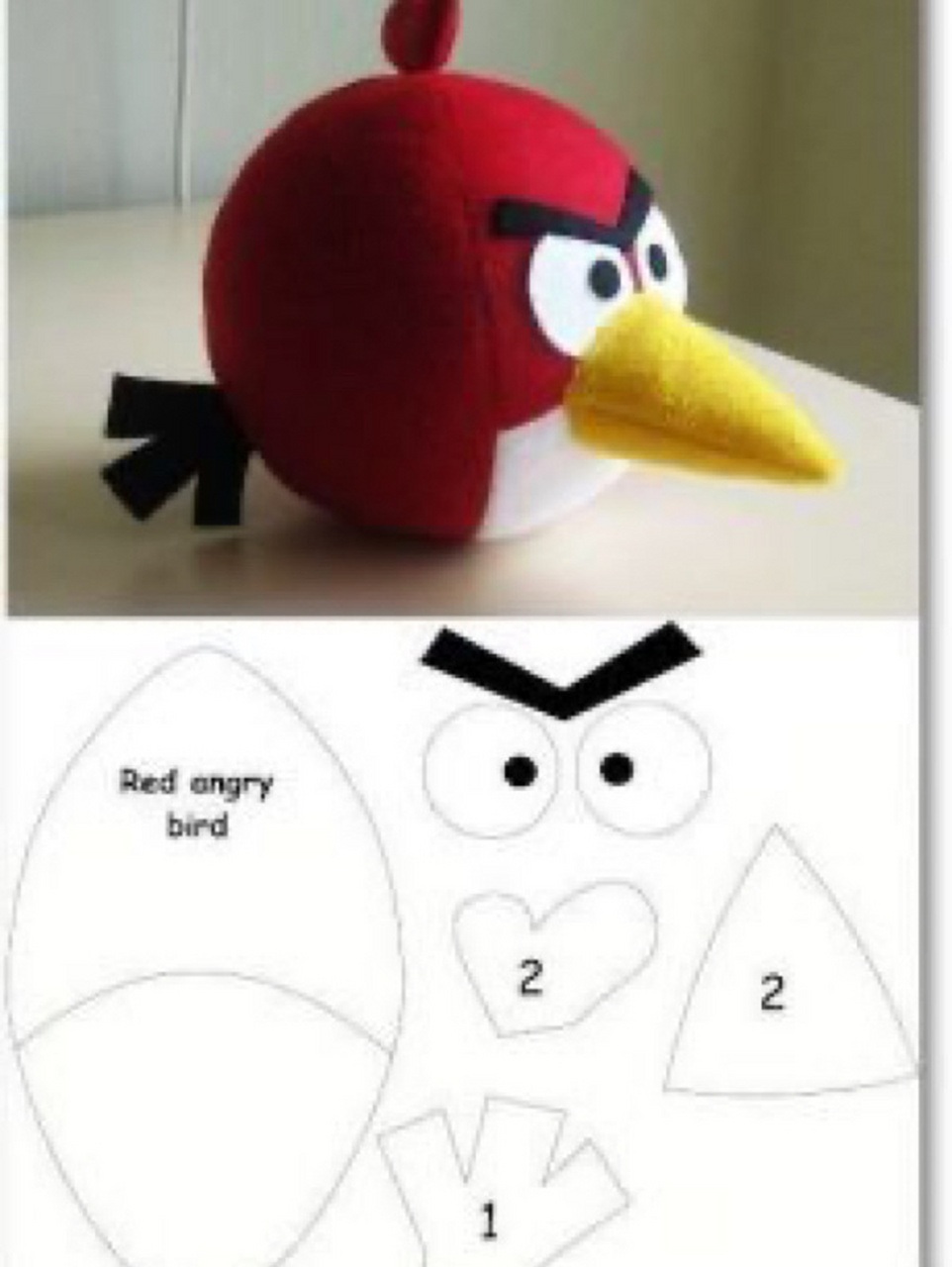 愤怒的小鸟图纸及步骤 分享创意与灵感 #diy手工制作