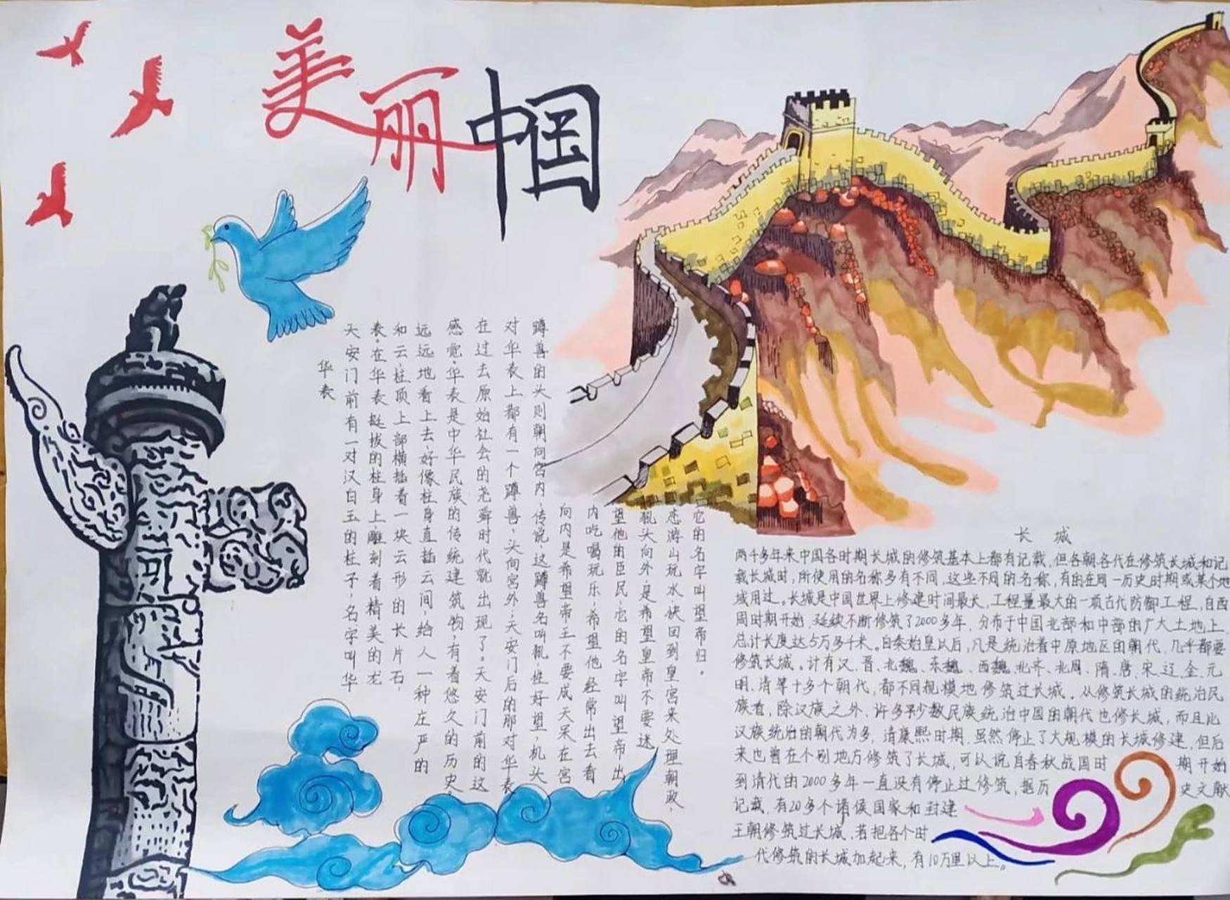 美丽中国 手抄报