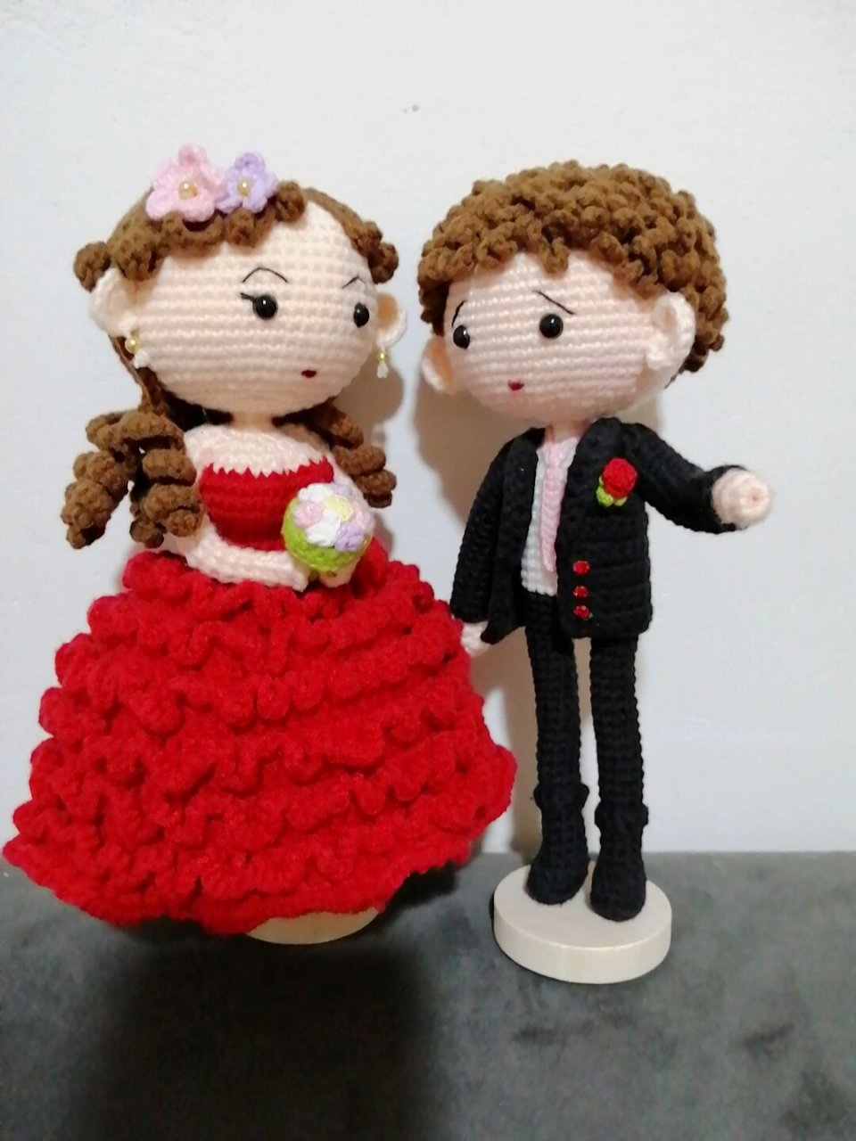 结婚娃娃钩织 (附图解) 图解来源见水印 ,新郎的头发我自己改了,新娘
