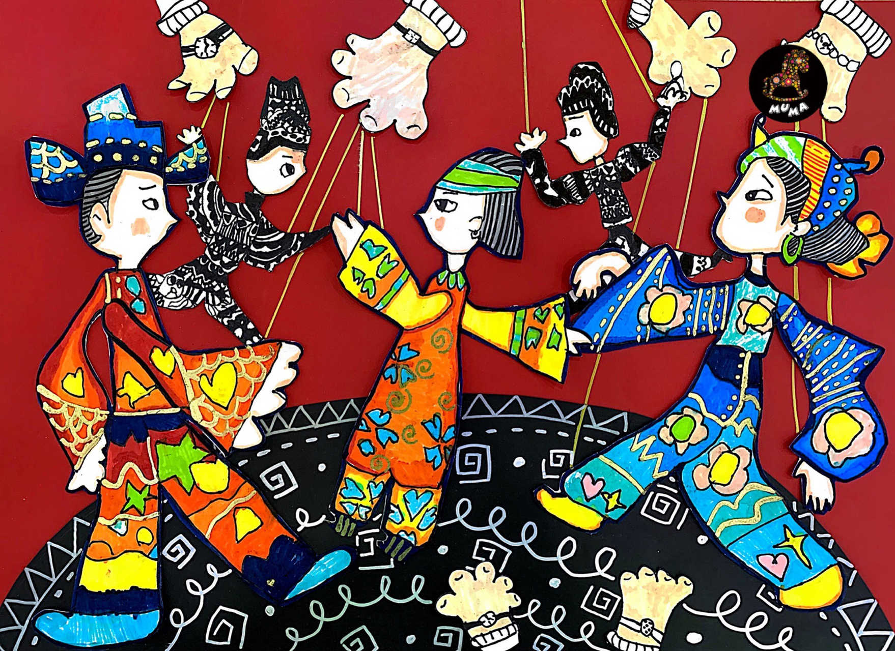 创意儿童画～走进非遗 系列作品～走进非遗 周思妙～皮影   (5岁半)