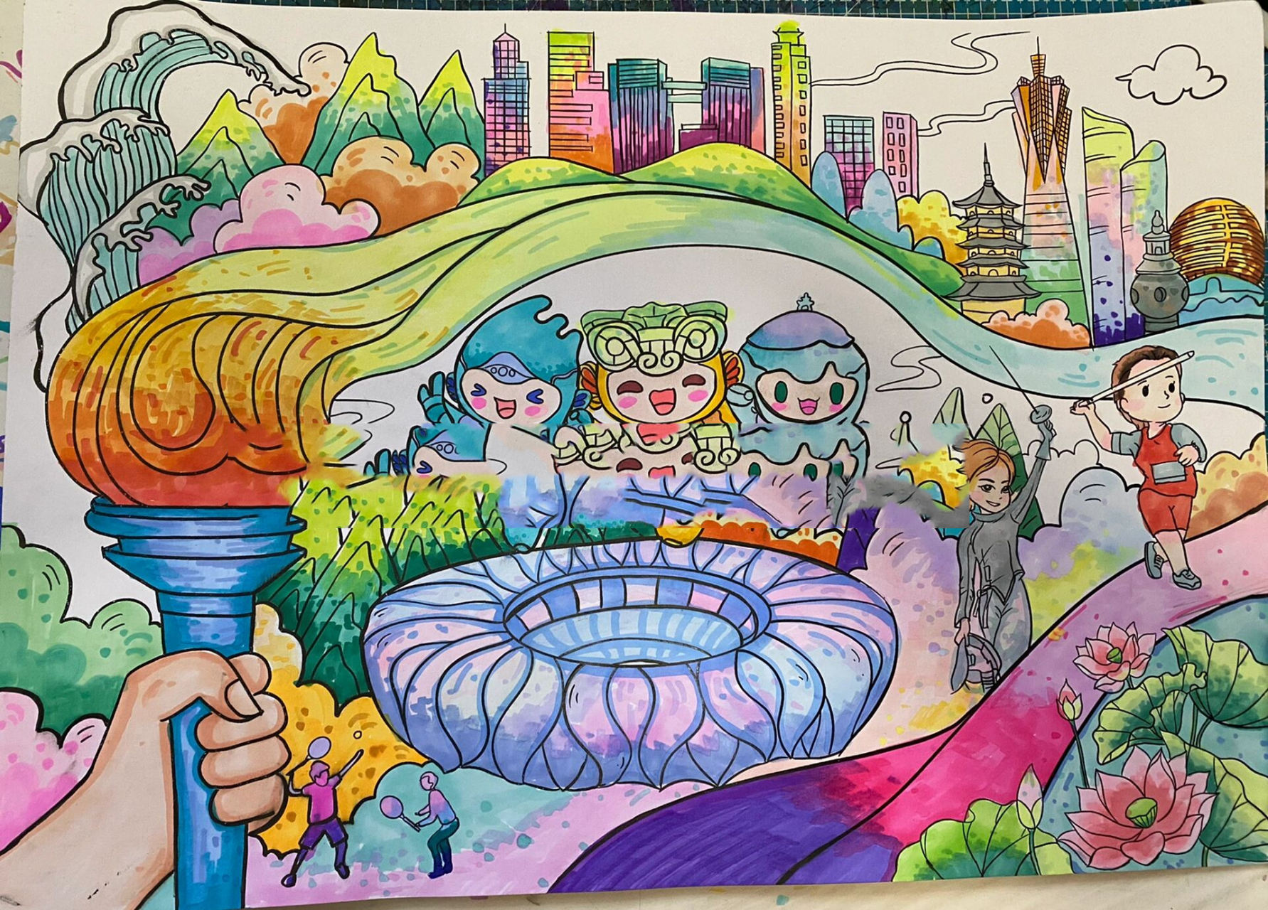 杭州亚运会绘画展图片