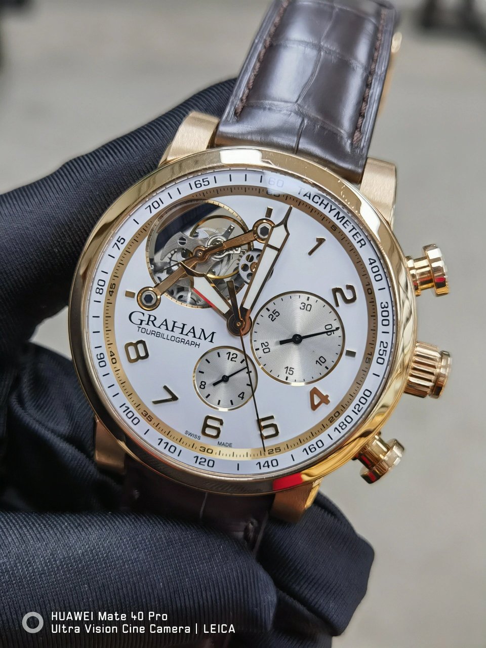 格林汉姆graham限量款陀飞轮 表径48,18k玫瑰金全球限量仅5块,实物