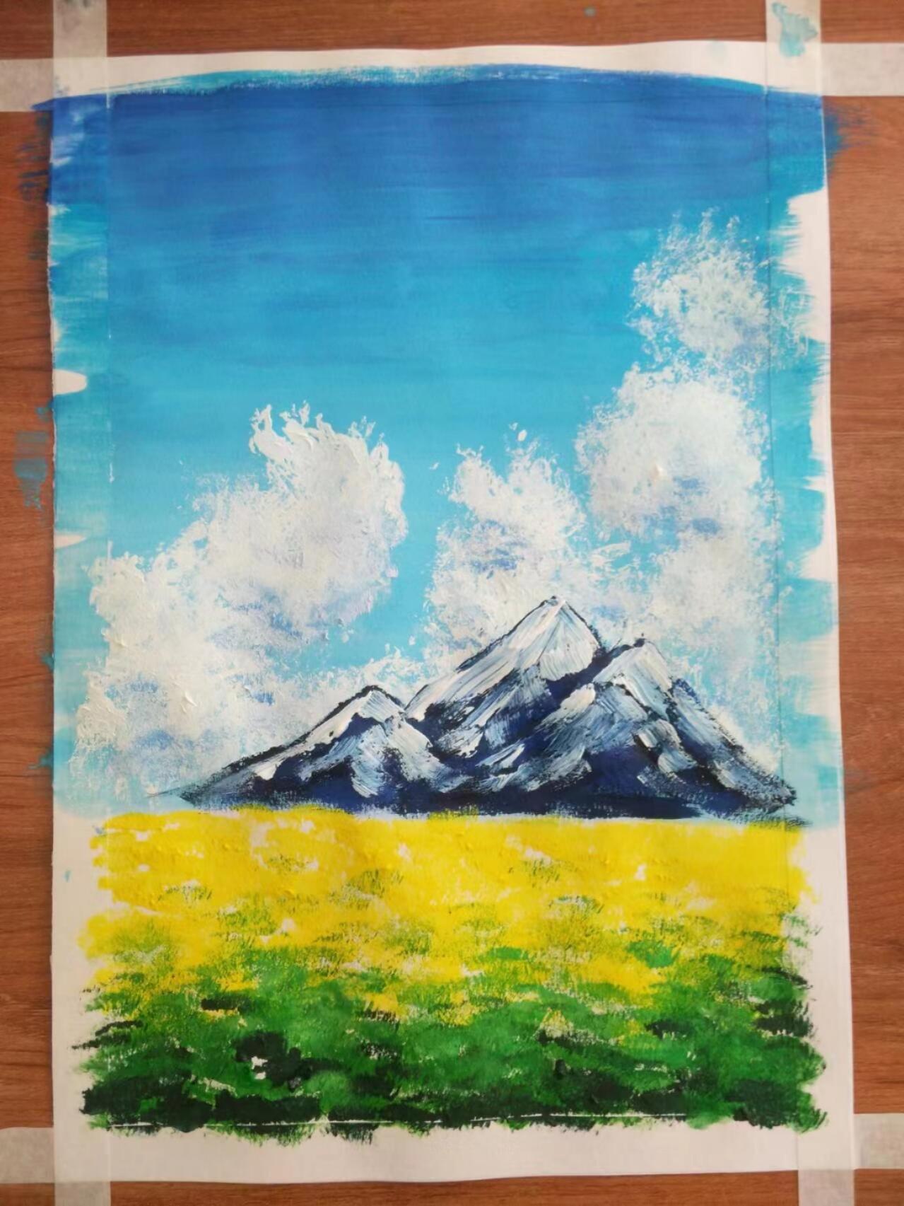 第88集 水粉画 阿勒泰草原雪山
