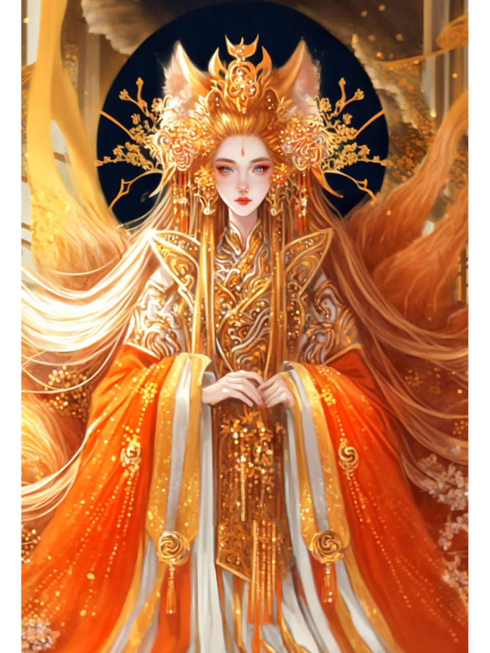 【ai绘画】78狐仙之七尾隐狐 黄色的九尾狐,亦称七尾隐狐,狐仙级别