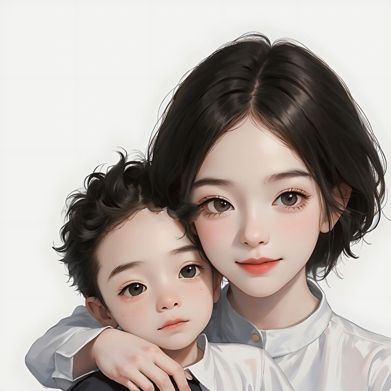 治愈系亲子头像7815妈妈和男宝,小调皮05 原创图片,请勿转载,如