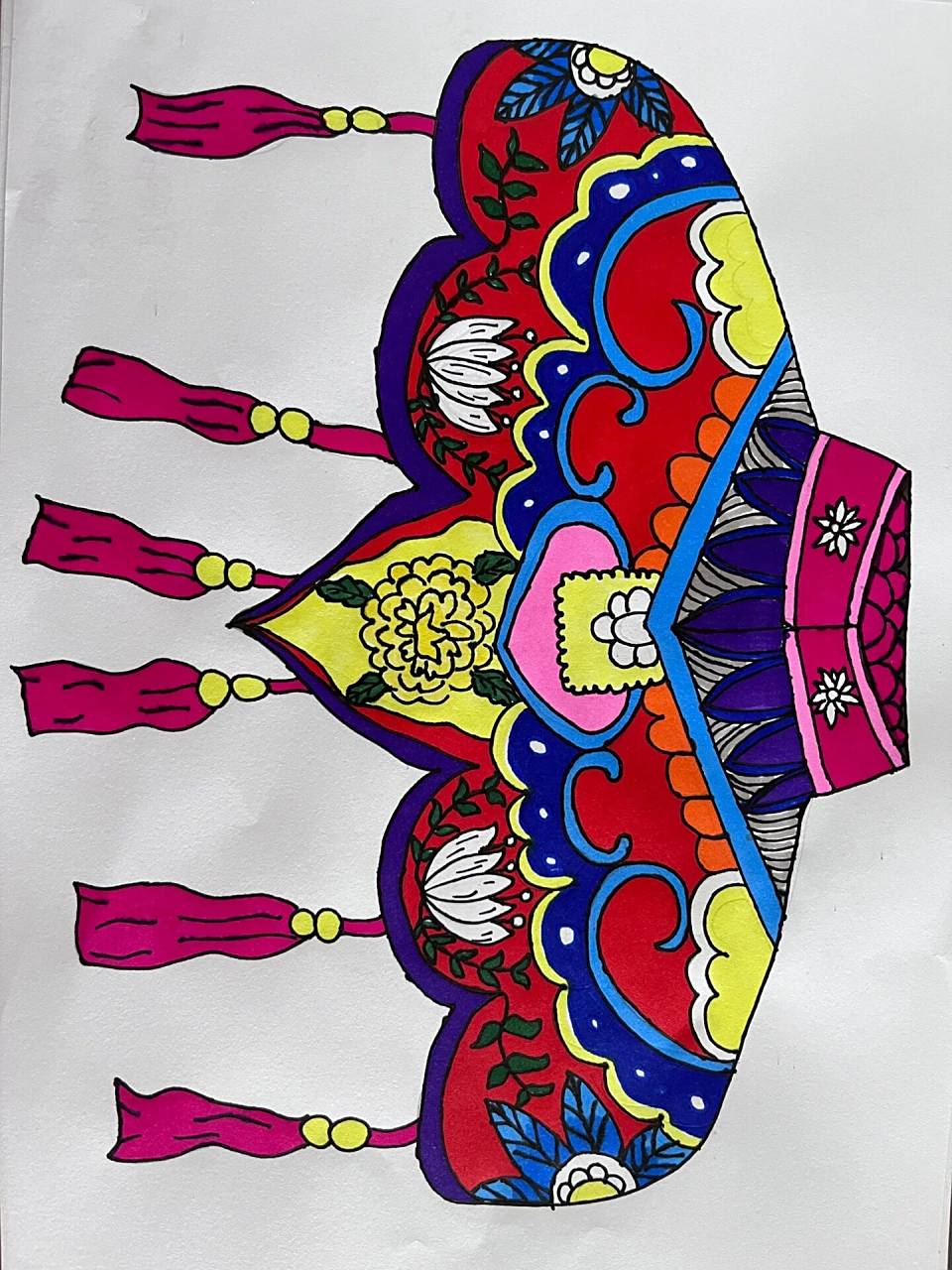 对称图形创意画《云肩》