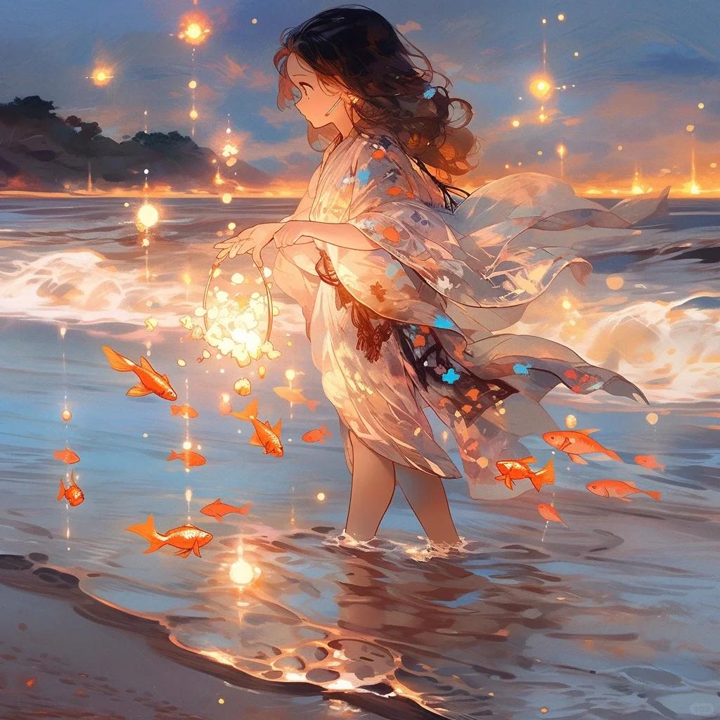 锦鲤头像 | 小仙女与锦鲤969696