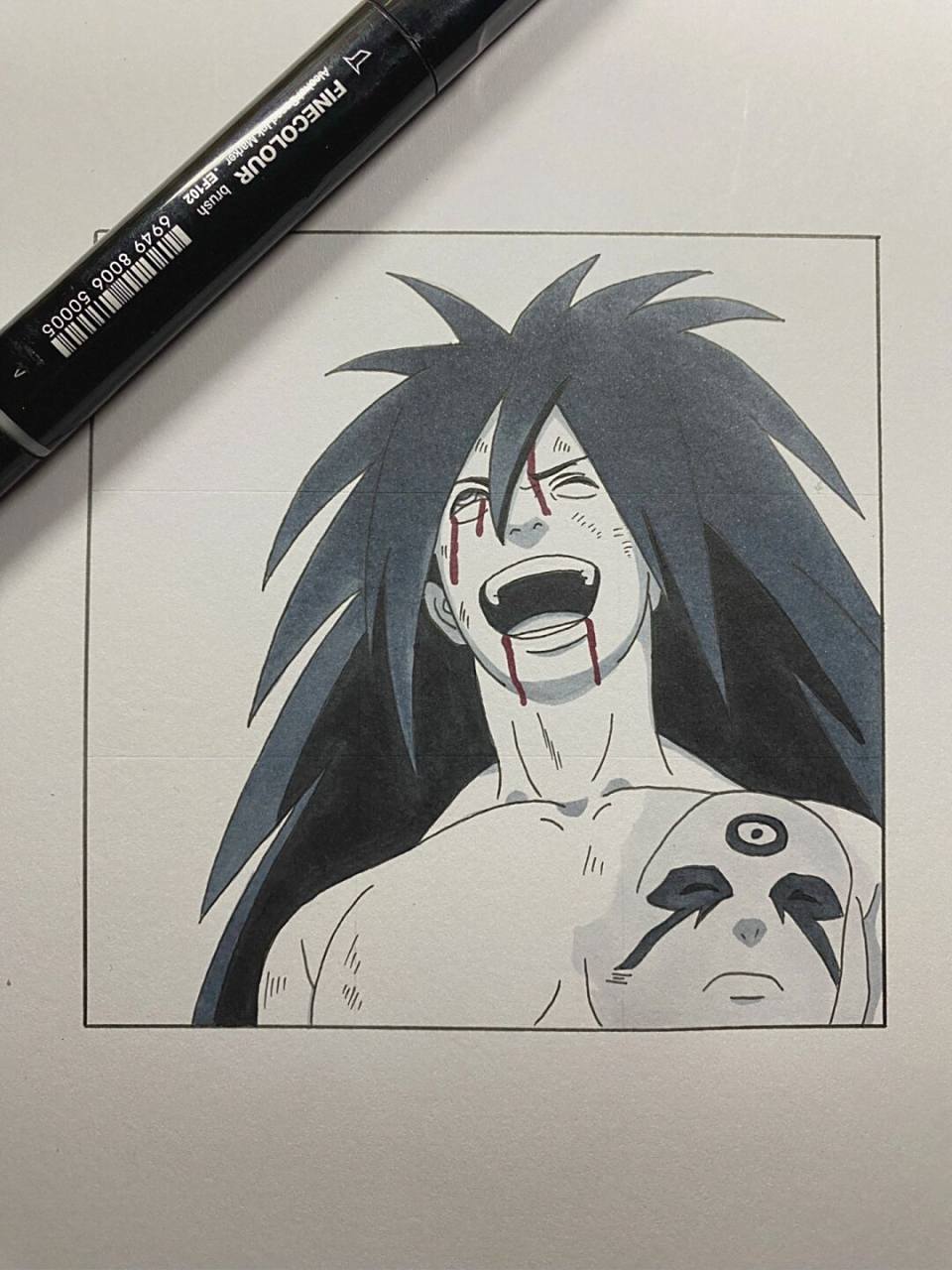 火影忍者# #手绘教程# #宇智波斑# 神一样的男人
