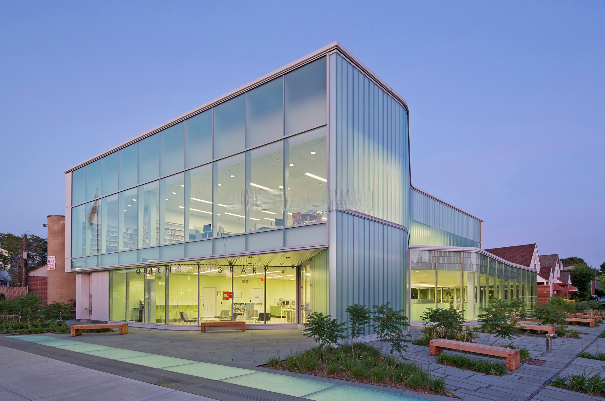 【u型玻璃案例】格伦奥克斯图书分馆