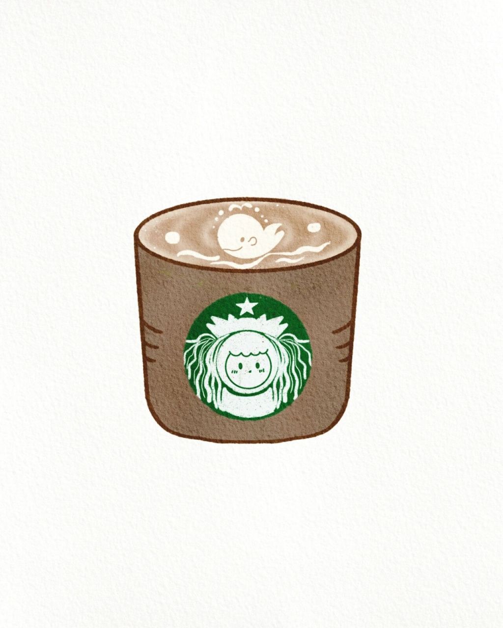 好久不见咖啡|星巴克|星冰乐|可爱简笔画 好久不见,一起喝杯咖啡吧