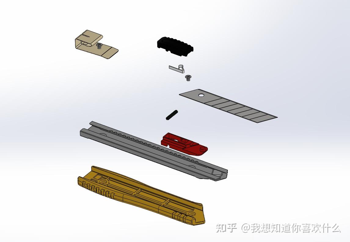 美工刀弹簧安装示意图图片