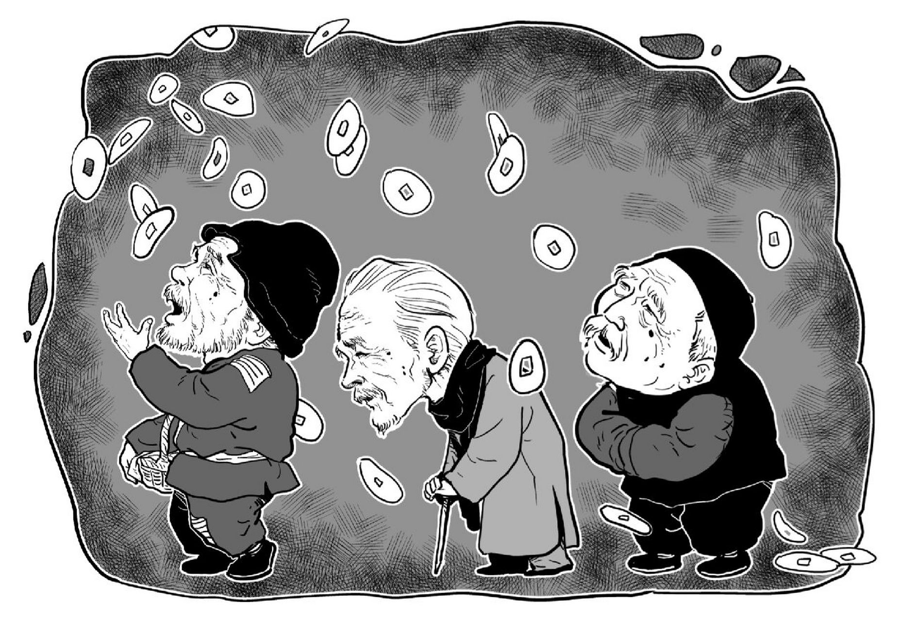 《茶馆》人物之11:经典场景 #小4漫画# #原创漫画# #插图# #插图