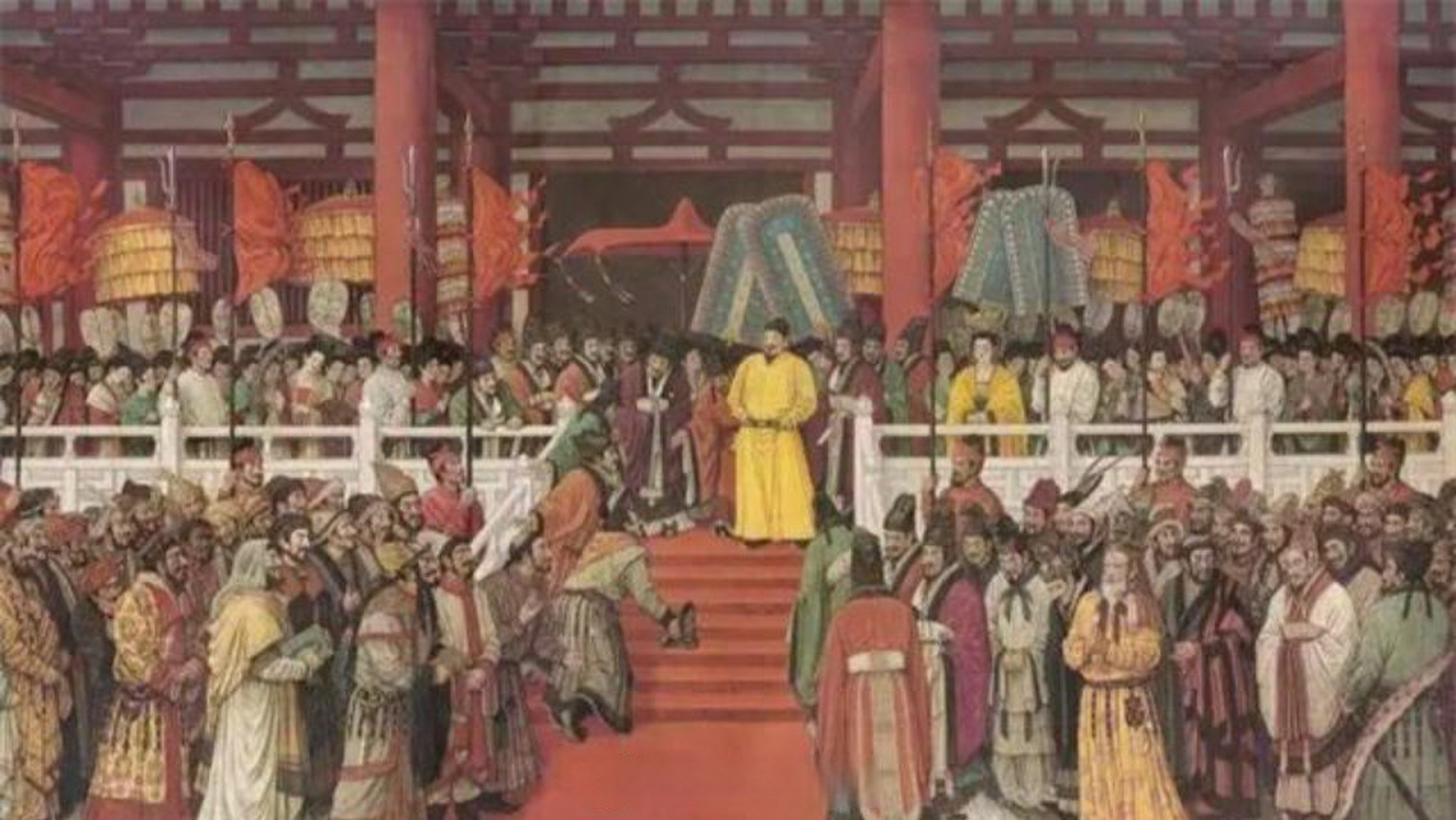 浅谈唐朝文化繁荣成因及影响  "九天阊阖开宫殿,万国衣冠拜冕旒.